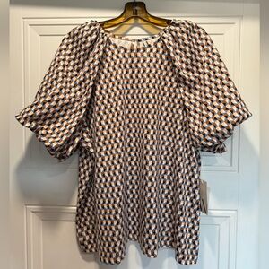 Geometric Patterned Blouse - Multicolor
